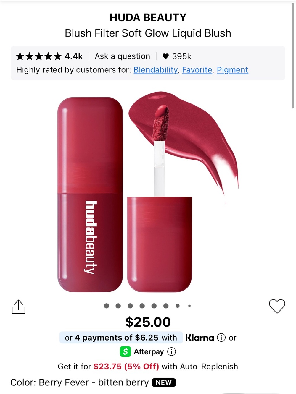 Huda beauty blush filter soft glow liquid blush